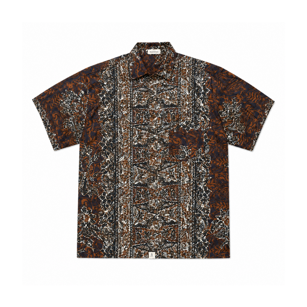 Urak Oversize Hemd Braun/weiß