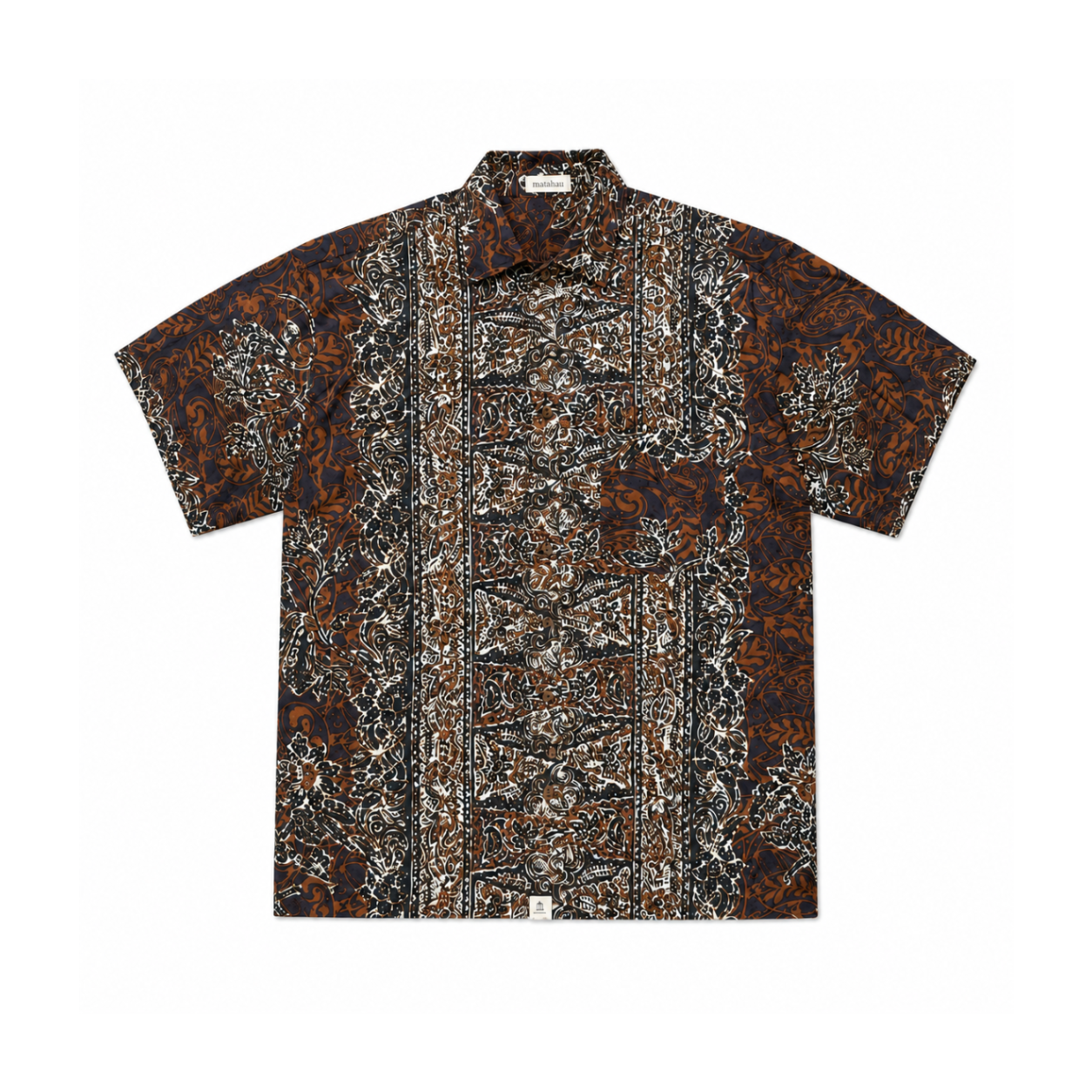 Urak Oversize Hemd Braun/weiß