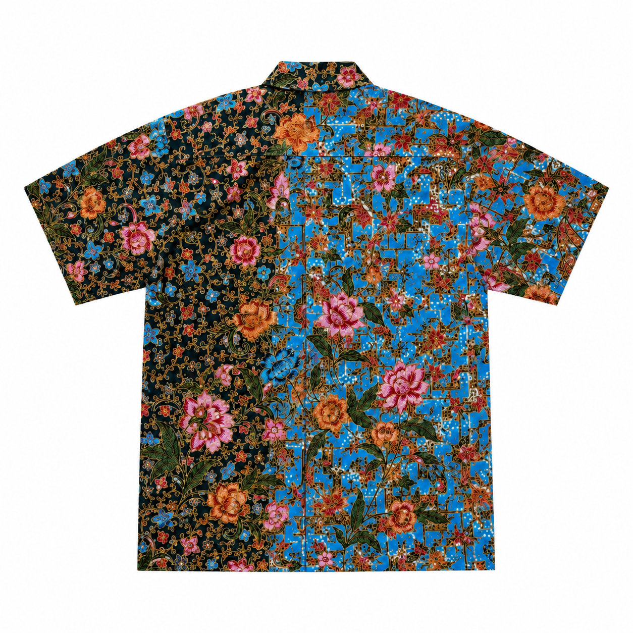 Urak Oversize Shirt Light Blue/Dark Green