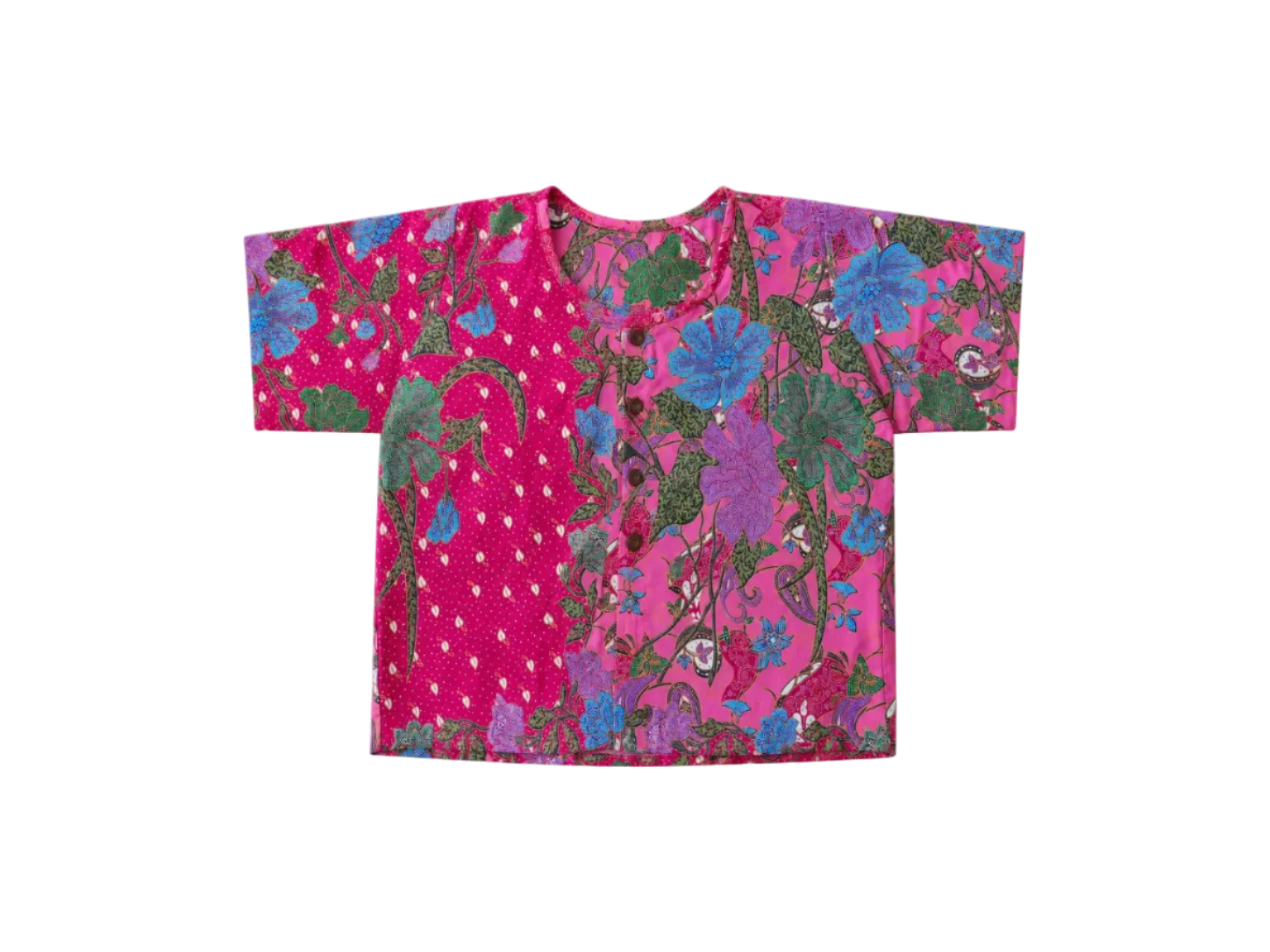 Urak Batik Crop Shirt Pink/Blau