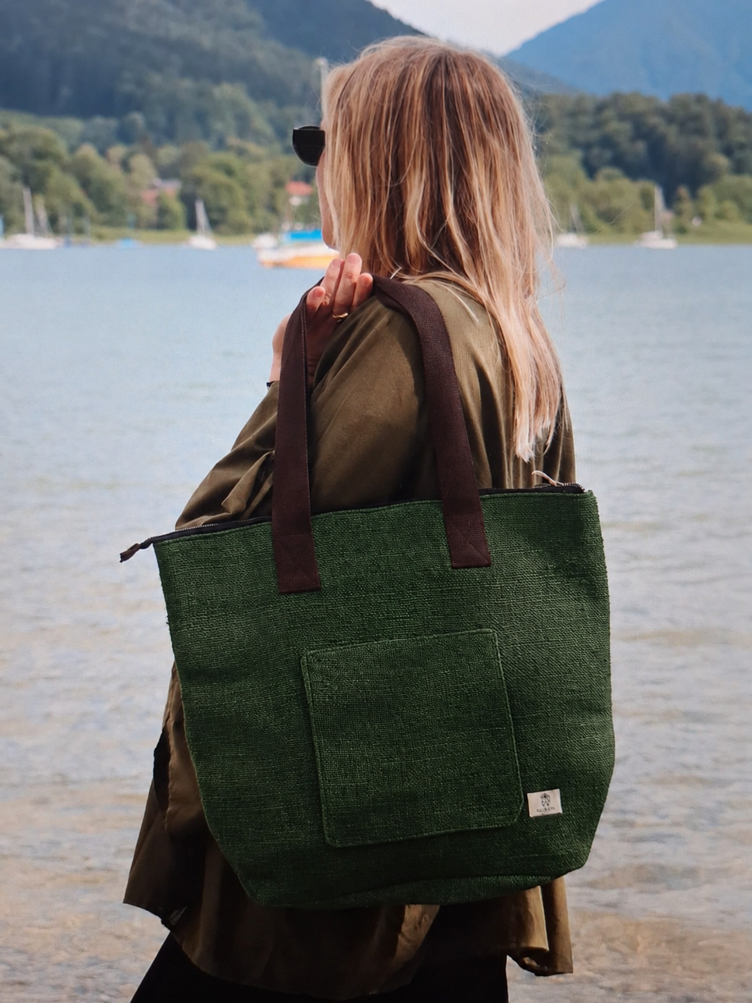 Handtasche Dunkelgrün