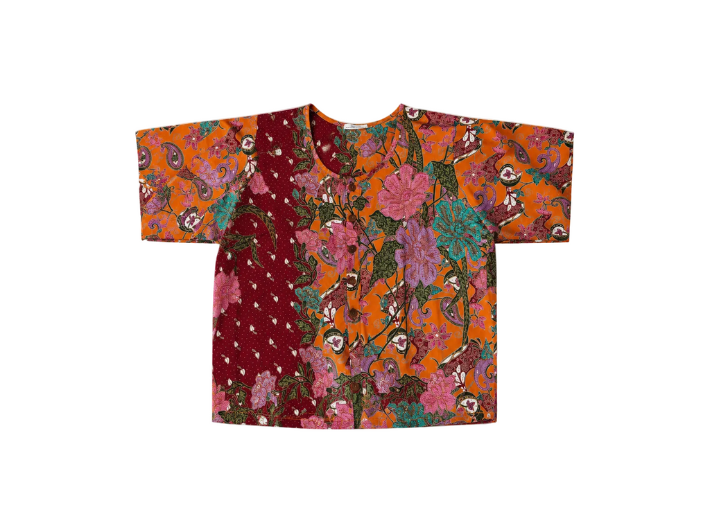 Urak Batik Crop Shirt Orange/Rot