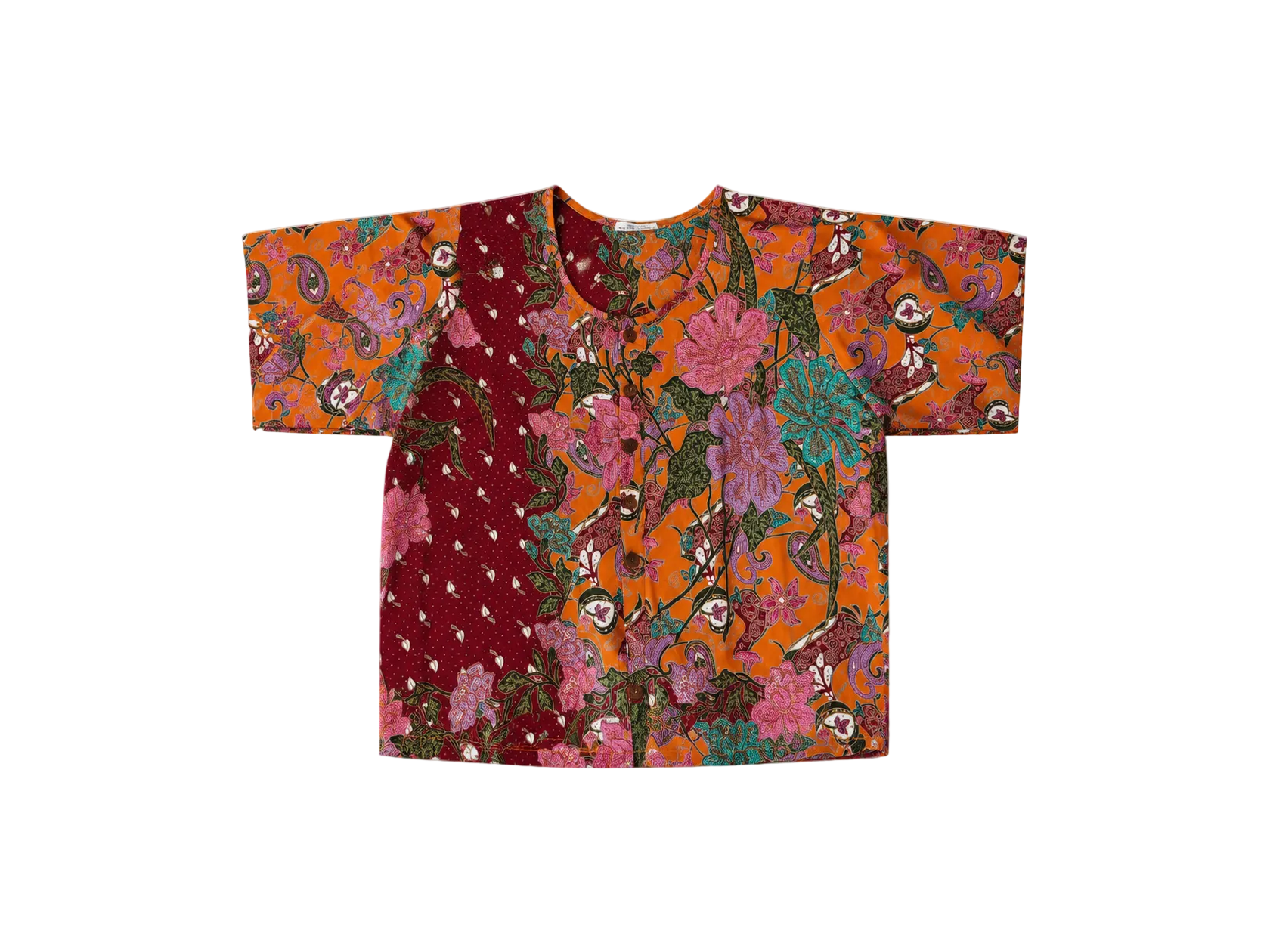 Urak Batik Crop Shirt Orange/Rot