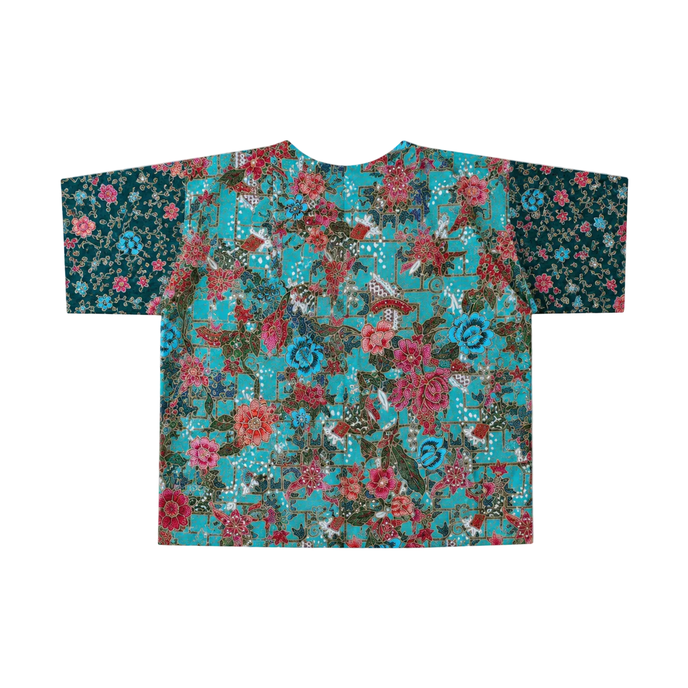 Urak Batik Crop Shirt Grün/Rot