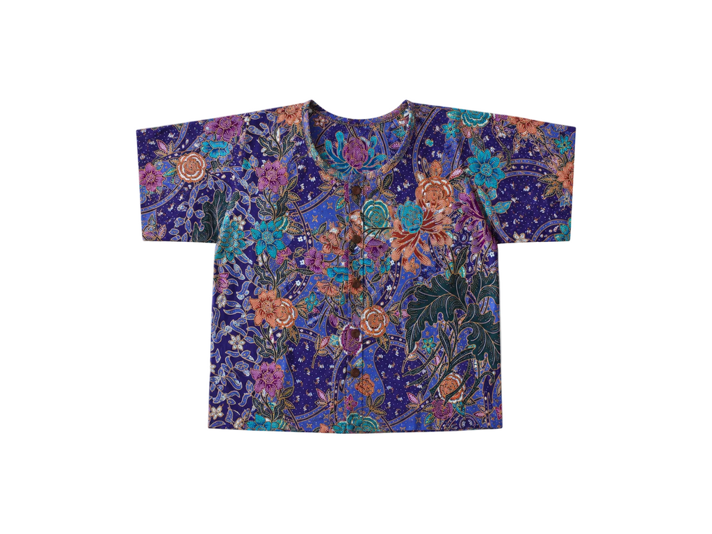 Urak Batik Crop Shirt Lila/Orange
