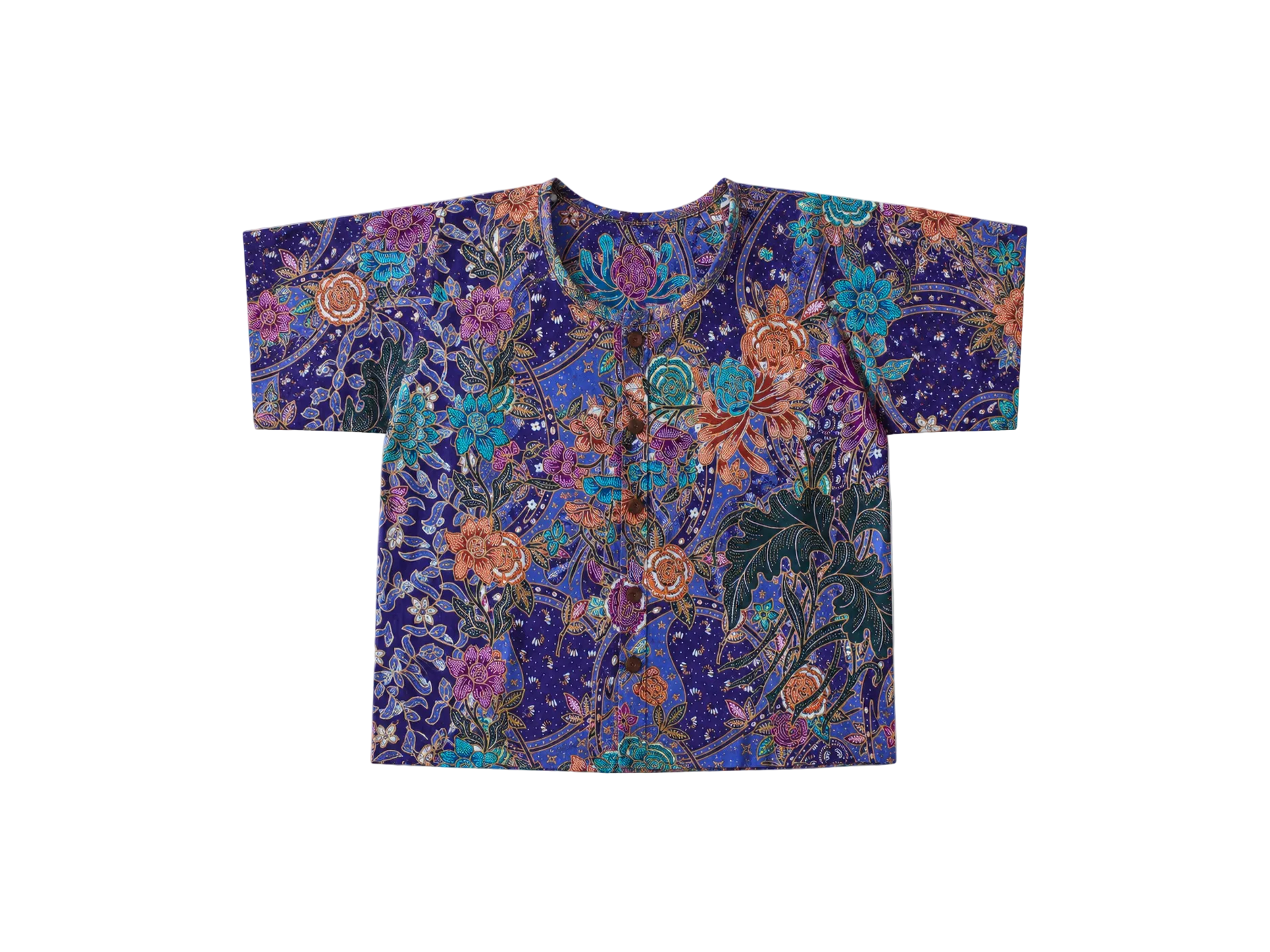 Urak Batik Crop Shirt Lila/Orange