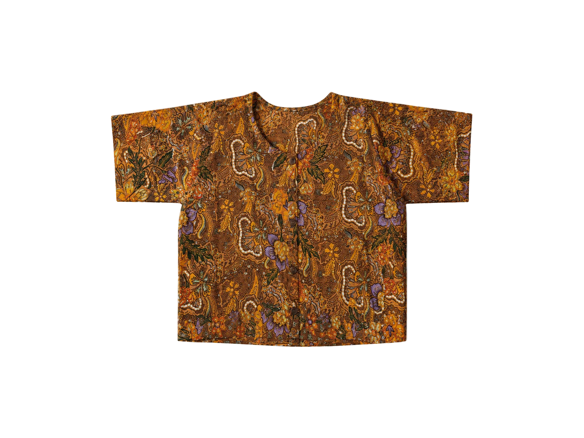 Urak Batik Crop Shirt Ocker/Lila