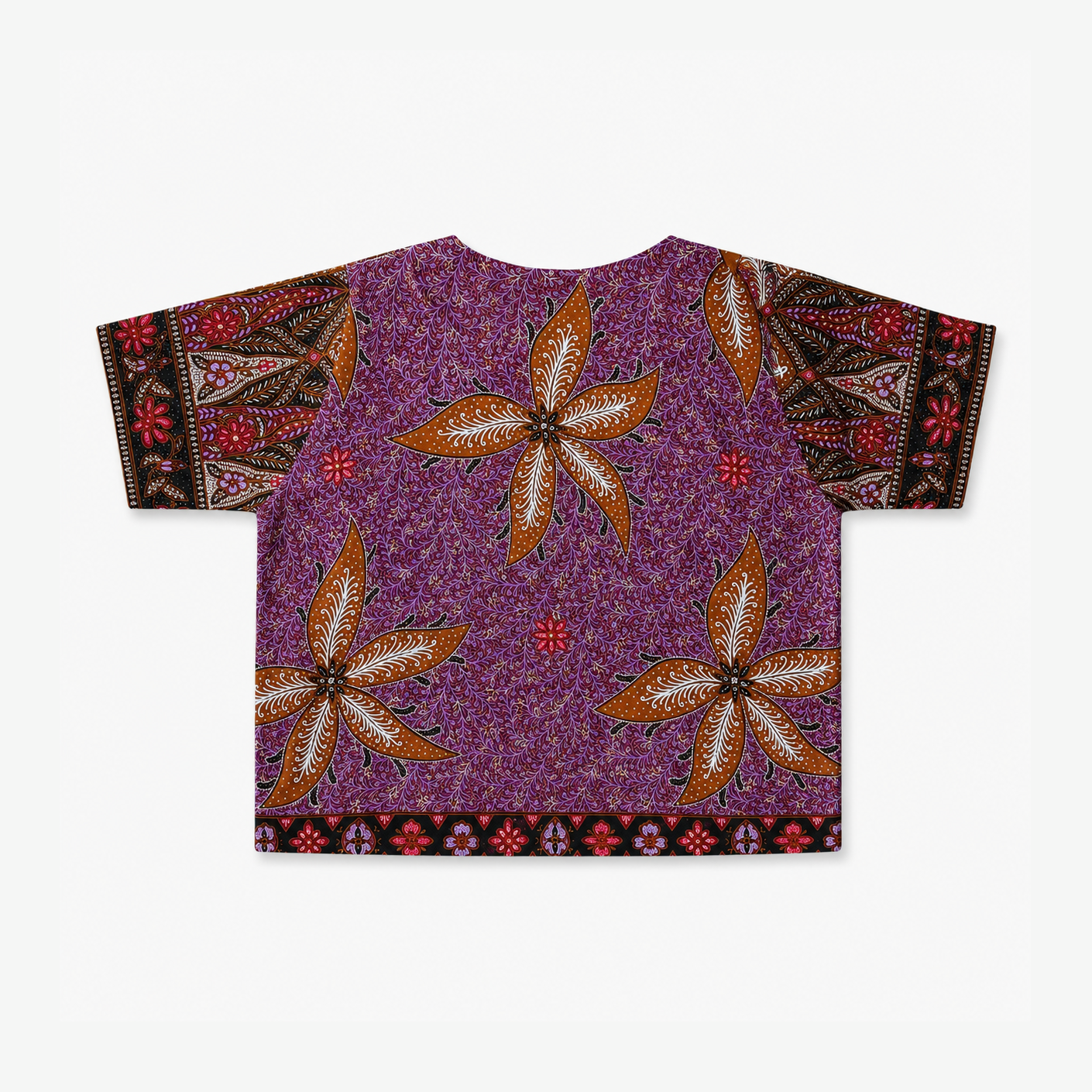 Urak Batik Crop Shirt Lila/Rot