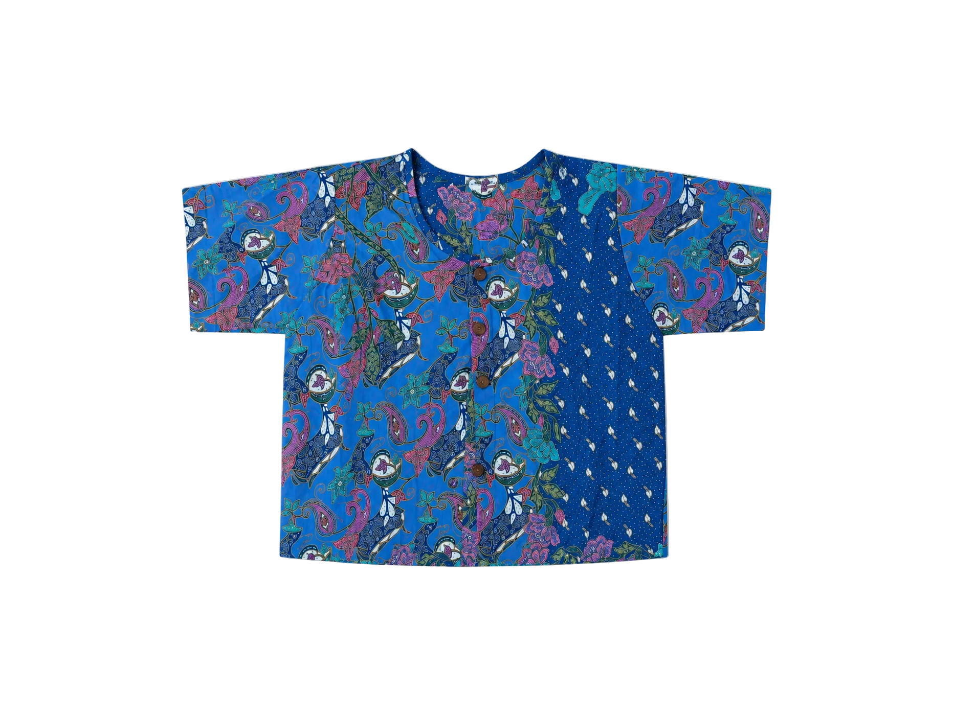 Urak Batik Crop Shirt Dunkelblau