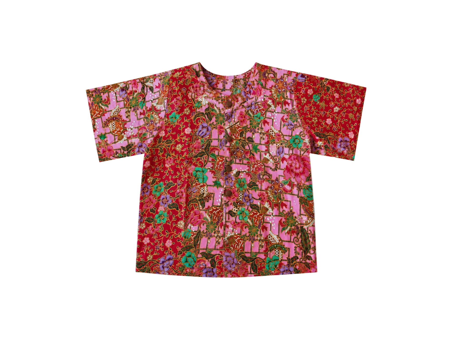 Urak Batik Crop Shirt Rosa/Rot