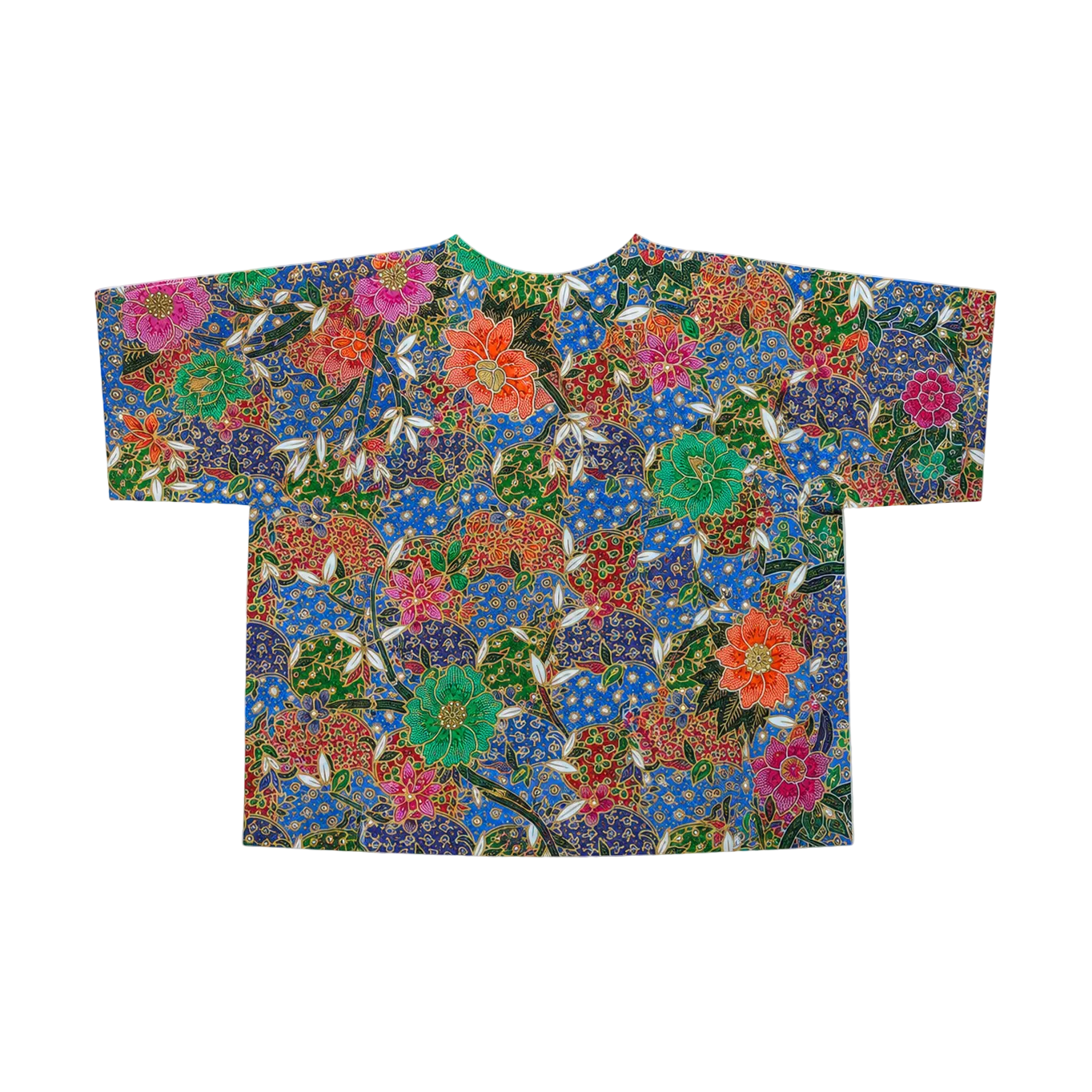 Urak Batik Crop Shirt Himmelblau