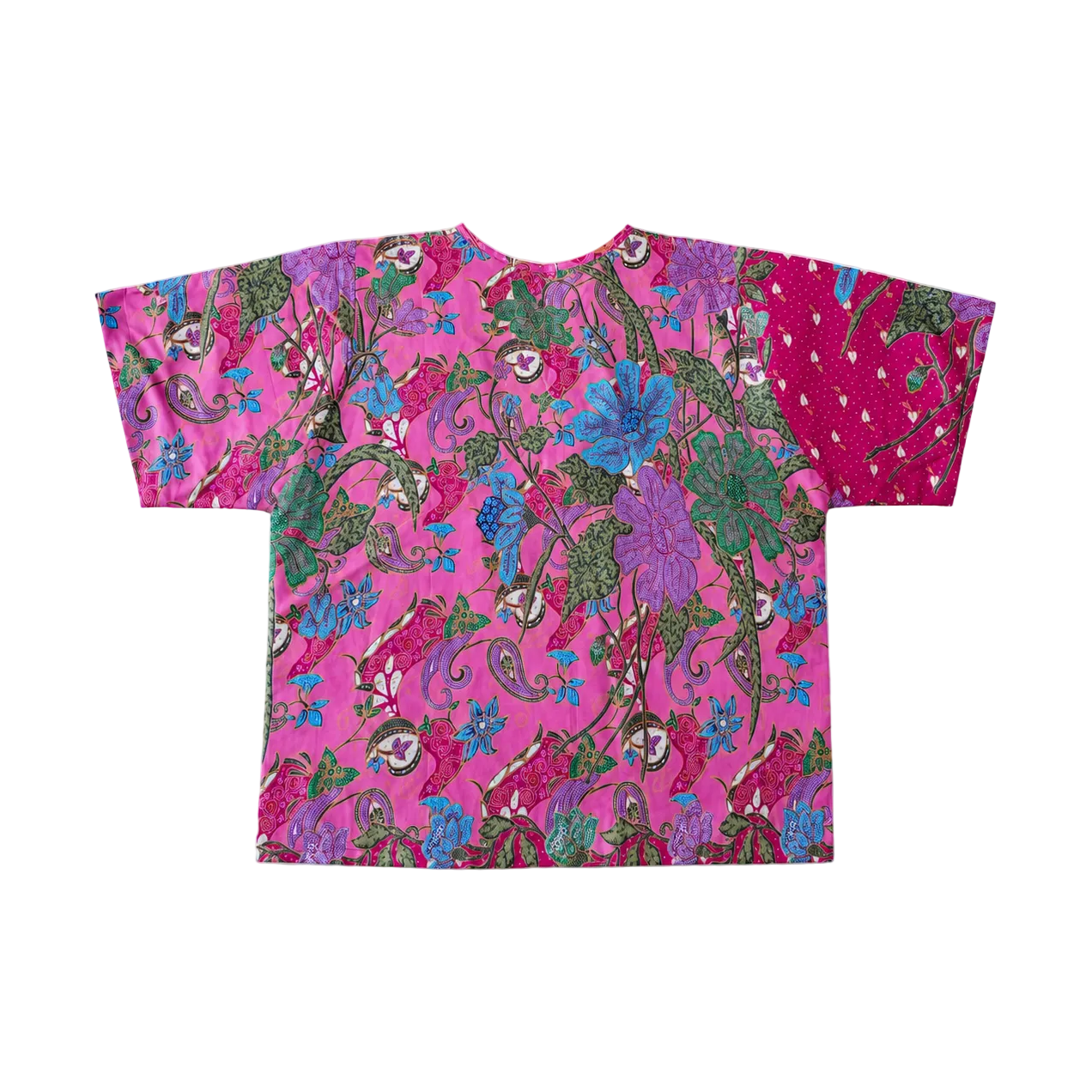 Urak Batik Crop Shirt Pink/Blau